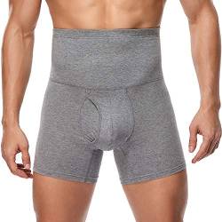 Boxershorts Herren Baumwolle Unterhosen Hohe Taille Figurformende Bauchweg Unterwäsche Retroshorts Männer Trunks(G,L) von Derssity