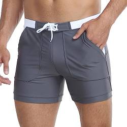 Derssity Herren Badeshorts Schnell trocknende Badehose Boxer-Badebekleidung mit verstellbarem Kordelzug(G,L) von Derssity