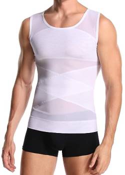 Derssity Herren Kompressionsshirt Abnehmen Body Shaper Sport Bauch Weg Unterhemden Figurformende Shapewear Tanktop (W,L) von Derssity