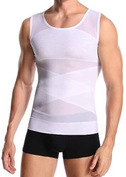 Derssity Herren Kompressionsshirt Abnehmen Body Shaper Sport Bauch Weg Unterhemden Figurformende Shapewear Tanktop (W,XL) von Derssity