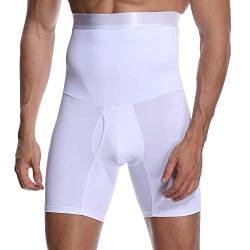 Herren Abnehmen Shapewear Hohe Taille Figurformende Unterwäsche Hose Kompression Boxershorts Männer Bauch Kontrolle Briefs Sport Training Funktionsunterwäsche(White,L) von Derssity