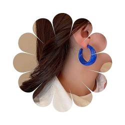 Dervivea Boho Bunten Klobigen Reifen Ohrringe Acryl Kreis Reifen Ohrringe Blau Kreis Baumeln Ohrringe Süßigkeiten Farbe C Form Ohrringe Schmuck Für Frauen Und Mädchen von Dervivea