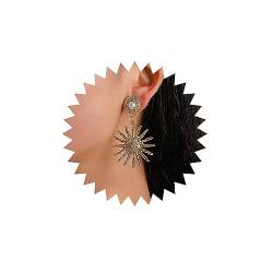 Dervivea Boho Gold Cz Sunburst Drop Ohrringe Vintage Perle Ohrstecker Kristall Sonne Ohrringe Großes Feuerwerk Baumeln Ohrringe Punk Statement Ohrringe Für Frauen Und Mädchen von Dervivea