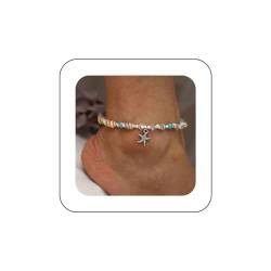 Dervivea Boho Seestern Muschel Fußkettchen Armband Kaurimuschel Fußkettchen Strand Muschel Fußkettchen Armband Winziger Seestern Fußkettchen Kettenschmuck Für Frauen Und Mädchen von Dervivea