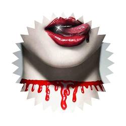 Dervivea Gothic Halloween Party Blut Halskette Blut Tropfen Halskette Vampir Blut Cosplay Halskette Gruselig Rot Blut Kragen Halskette Schmuck Für Frauen Und Teenager Jungs Mädchen von Dervivea