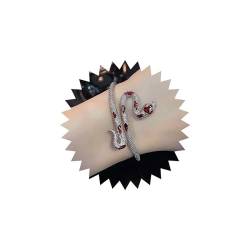 Dervivea Punk Emaille Schlange Offener Armreif Armband Silberne Schlange Armreif Armband Verstellbare Schlange Armreif Armband Rote Schlange Armband Armreif Schmuck Für Frauen Und Mädchen von Dervivea