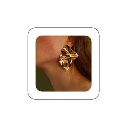 Dervivea Übertriebene Quadratische Ohrringe Gold Große Statement Ohrringe Punk Metall Quadratische Ohrstecker Unregelmäßige Geometrische Ohrringe Schmuck Für Frauen Und Mädchen von Dervivea