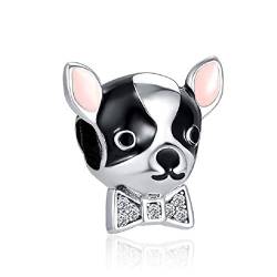 Desconocido JCaleydo Hund Chihuahua Kopf aus 925er Sterlingsilber mit Geschenkbox, kompatibel mit Pandora-Armband von Desconocido