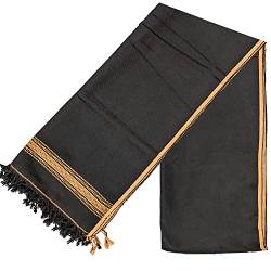 Afghanische Herren Karbala Lange Pashtun Patoo Decke Wolle Schal Langer Schal Wrap Eid Hajj Umrah Geschenk PATU Warm Kalt Winter Kopf FBA, Schwarz , Extra wide von Desert Dress