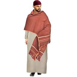 Afghanische Herren Karbala Lange Pashtun Patoo Decke Wolle Schal Langer Schal Wrap Eid Hajj Umrah Geschenk PATU Warm Kalt Winter Kopf FBA, grau, Extra wide von Desert Dress