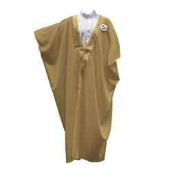 Desert Dress Bisht Cloak Arabisches Kleid Thobe Saudi Herren Robe Eid Mantel Mishlah Sheikh Royalty Omani Dubai Messi, caramel, Einheitsgröße von Desert Dress