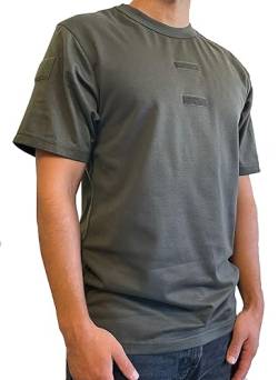 BW Tropen Unterhemd mit Klett am Brust und am Ärmel Bundeswehr T-Shirt (as3, Alpha, s, Regular, Regular, Oliv) von Desert Hawk Tactical