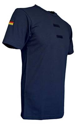 BW Tropen Unterhemd mit Klett und Nationalitätsabzeichen Bundeswehr T-Shirt (as3, Alpha, m, Regular, Regular, Navy Blau) von Desert Hawk Tactical