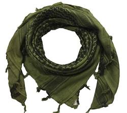 Desert Hawk Tactical BW Shemag Scarf, PLO Schal, Palästinenser Arafat-Tuch, 110x110 cm, 100% Baumwolle (Oliv/Schwarz) von Desert Hawk Tactical