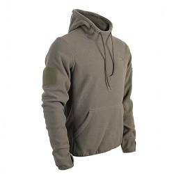 Desert Hawk Tactical Taktischer BW Fleece Pullover mit Hoheitsabzeichen BW Hoodie mit Klett + Rubber Patch (as3, Alpha, m, Regular, Regular, Oliv) von Desert Hawk Tactical