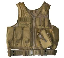 Desert Hawk Tactical USMC SWAT Einsatzweste mit Koppel Jagd Molle Weste (Coyote) von Desert Hawk Tactical