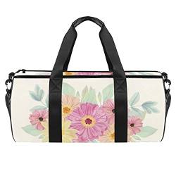 Desheze Sporttasche für Kinder Bunte Gänseblümchen-Blumen Reisetasche Klein Schwimmtasche Wasserdicht Schultertaschen Badetasche Handtasche Umhängetasche Tasche für Sport Fitness Gym 45x23x23cm von Desheze