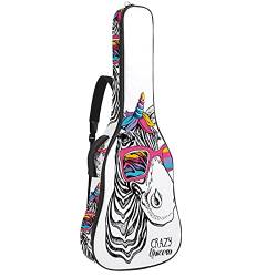 Gitarrentasche kinder Süßes Einhorn Gitarrentasche 40 41 Zoll Gigbag Rucksack Wasserdichte Oxford Gitarre Tasche Gepolsterter Weicher Gitarrenkoffer 109x43x12cm von Desheze