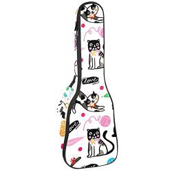 Ukulele Koffer Katzen Ukulele Tasche 21 Zoll Wasserdicht Oxford Gig Bag Mit Tasche Jungen Mädchen von Desheze