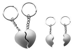 Desi-Schilder 1 Paar-Trennbare Herzen-Für verliebte-Broken Heart-Schlüsselanhänger-Metall silber mattchrom-Wie Edelstahl--Keyholder-Schlüssel-Keyrings von Desi-Schilder
