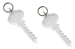 Desi-Schilder 2er Set-TOP PREIS-Schlüsselanhänger-Schlüsselform125 mm-Plexiglas hochglanz- klar durchsichtig-Keyholder-Schlüssel-Keyrings-802-2 von Desi-Schilder