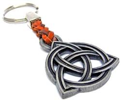 Desi-Schilder Keltischer Knoten-Glücksbringer-Metall mit Lederband-Schlüsselanhänger-Keyholder-Schlüssel-Keyrings 810-20 von Desi-Schilder