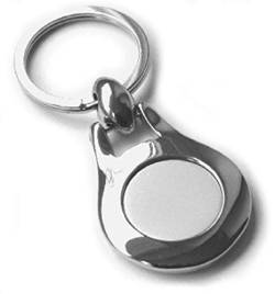 Rundanhänger-Mattchrom-Chrom-Schlüsselanhänger-Keyholder-Schlüssel-Keyrings von Desi-Schilder
