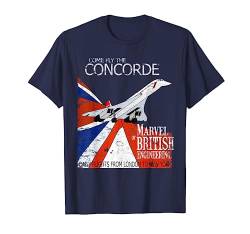 Concorde Retro Vintage british Aircraft Travel Pilot T-Shirt von Designed For Flight