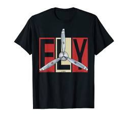Fly Prop Tee | Retro Vintage Aviation Pilot Flying T-Shirt von Designed For Flight