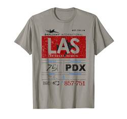 LAS Airport Las Vegas Nevada Airline Tag Vintage Travel T-Shirt von Designed For Flight