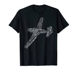 Mooney M20 Typografie Flugzeug Kunst Geschichte Pilot T-Shirt T-Shirt von Designed For Flight