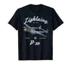 P-38 Lightning Classic Warbird WWII Fighter Flugzeug Vintage T-Shirt von Designed For Flight