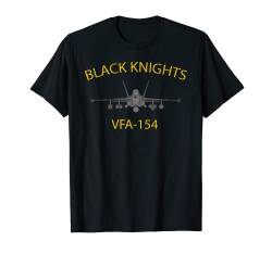 VFA-154 T-Shirt „Black Knights“ -Staffel F-18 Super Hornet T-Shirt von Designed For Flight