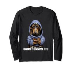 Dackel mit Hoodi oder Hund Dachshund ganz dünnes Eis Langarmshirt von Designed by EDEL-designe