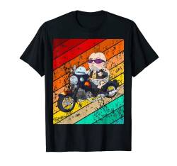 Baby Motorrad Motorradfahrer Biker Lustig Cool Vintage Retro T-Shirt von Designs by Beppolusion