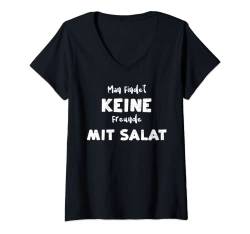 Damen Humor: Man Findet Keine Freunde Mit Salat - Grillen T-Shirt mit V-Ausschnitt von DesignsByJnk5 Grillen