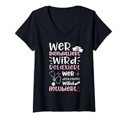 Damen Wer Randaliert Wird Relaxiert Wer Diskutiert Wird Intubiert T-Shirt mit V-Ausschnitt von DesignsByJnk5 Krankenschwester