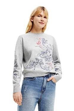 Desigual Damen Lightgray Vigore Jers_laia 2042 Light Grey Vigore Pullover Sweater, Schwarz, S EU von Desigual