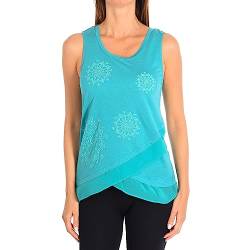 Desigual Damen Sabado Knitted Sleeveless T-Shirt, Blaugrün, Mittel von Desigual