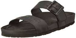 Desigual Damen Shoes_Aries_Half Logo Flache Sandale, Black, 39 EU von Desigual