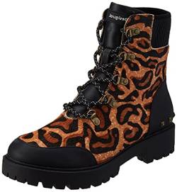 Desigual Damen Shoes_Biker_LEOPA Fashion Boot, Brown, 37 EU von Desigual