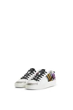 Desigual Damen Shoes_Fancy_Tartan 1000 White Sneaker, 37 EU von Desigual