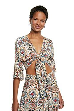 Desigual Damen Top Bora Swimwear Cover Up, Weiß, XL von Desigual