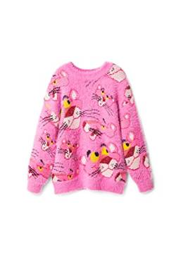 Desigual Girl's JERS_PINK Panther 3056 TUROSA Pullover Sweater, Red, S von Desigual