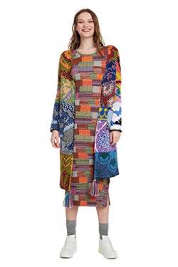 Desigual Lange Patch-Strickjacke Houston, Mehrfarbig, X-Groß von Desigual