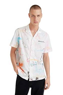 Desigual Men's CAM_David,1001 T-Shirt, White, L von Desigual