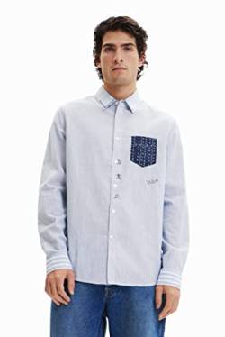 Desigual Men's CAM_JERAY 5120 FIORDO T-Shirt, Blue, M von Desigual