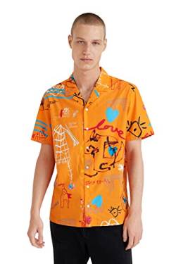 Desigual Men's CAM_RAI,7022 T-Shirt, Orange, S von Desigual