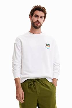 Desigual Men's Clark 1000 White Sweater, Small von Desigual