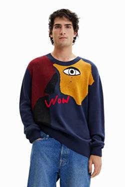 Desigual Men's JERS_Alonzo 5000 Navy Pullover Sweater, Blue, XXL von Desigual